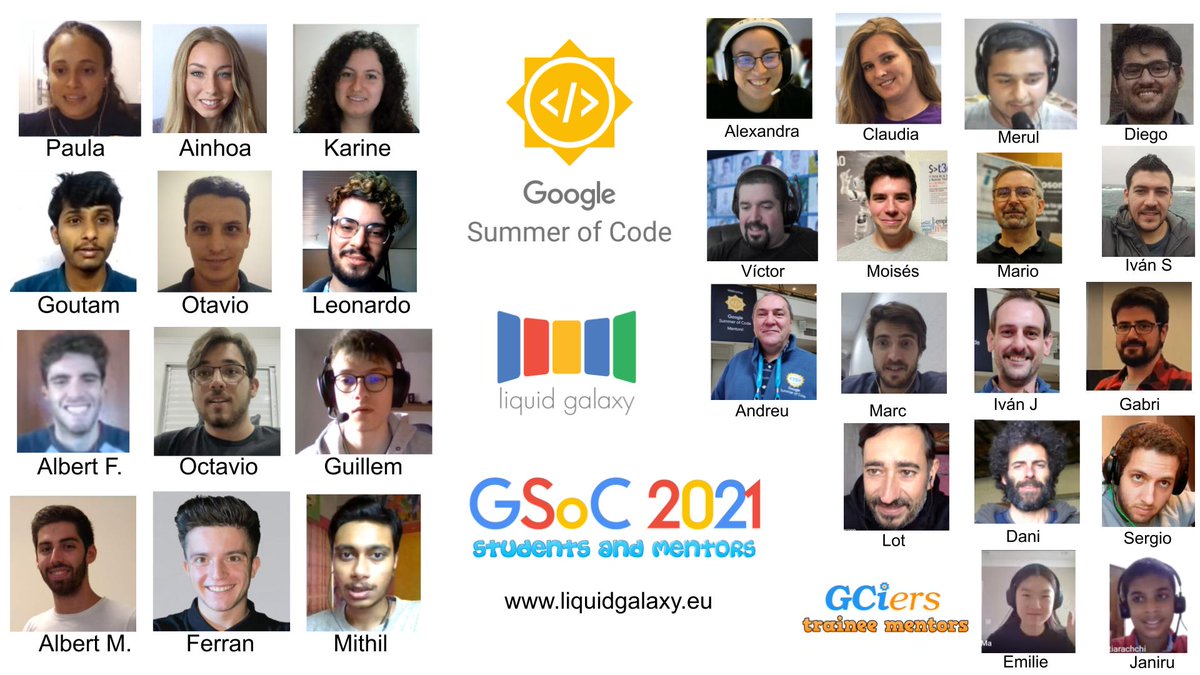 Y hoy es dia Google: el proyecto Liquid Galaxy con sede mundial en los <a href="/LaboratorisTIC/">LaboratoriosTIC</a> del @parcteclleida beca este año a 12 estudiantes de 5 países (récord) a través del programa de becas de verano de Google @gsoc con el soporte de 17 mentores, muchos de la comunidad <a href="/GDG_ES/">GDG Spain</a>
