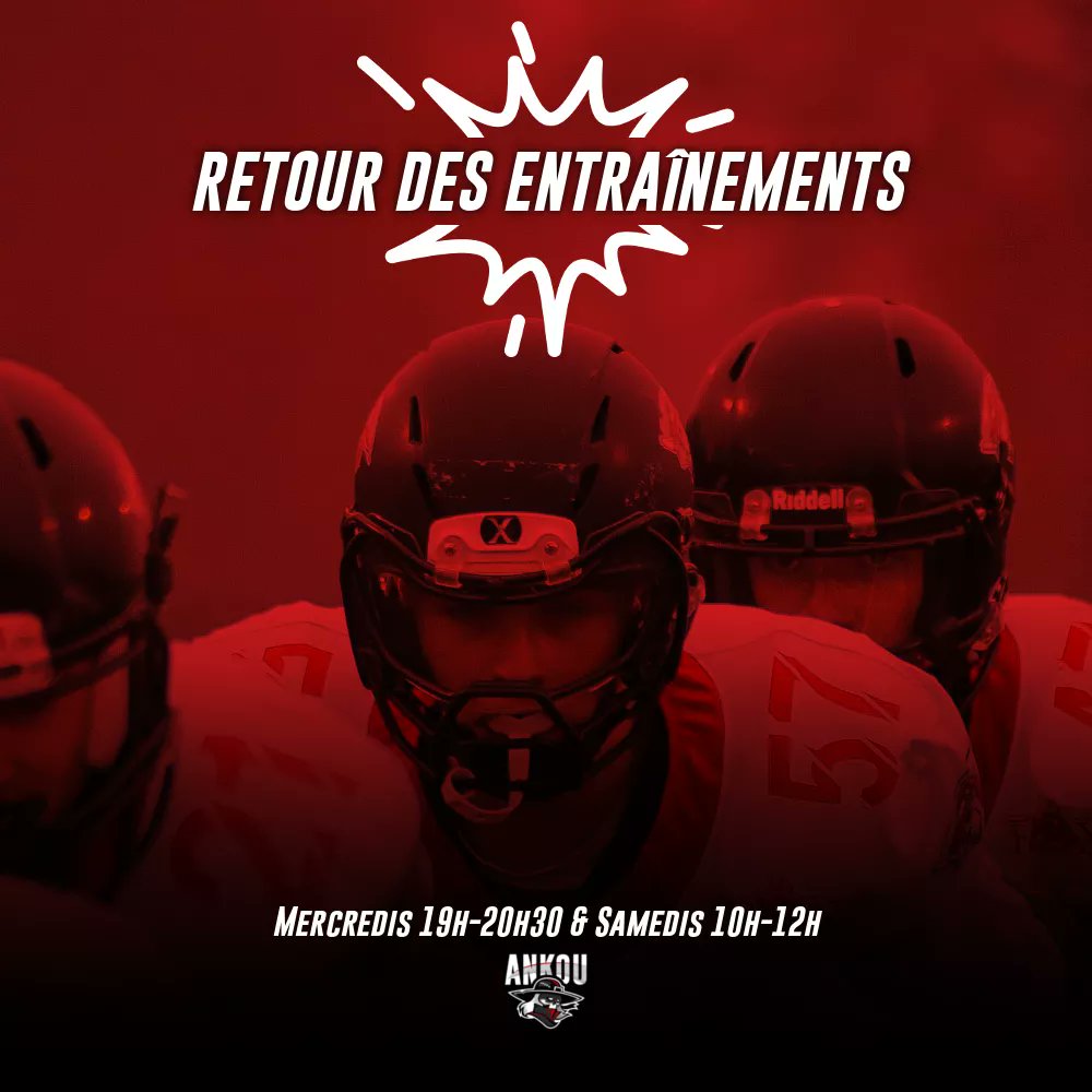 😍 TRAININGS ARE BACK 😍
▶️ Mercredi 19h-20h30
▶️ Samedi 10h-12h
🏟 Complexe André Fresnais
Que ce soit pour le #cheerleading , le #flag ou le #footballaméricain , c'est reparti ! 
🙌 Hâte de vous retrouver !