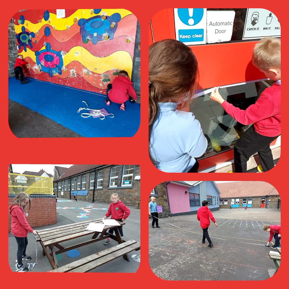 PentrerGraig's tweet photo. Dosbarth Mercury converting measurements of length. #pgpoutdoorlearning https://t.co/Iba1rLudz0
