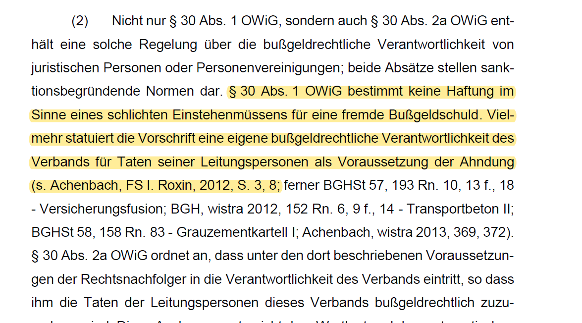 Loeffel_Abrar's tweet photo. BGH: Bußgeldrechtliche Verantwortlichkeit von Unternehmen, Rechtsnachfolge und Rückwirkungsverbot. #GWB #OWiG #UmwG
Vgl. die Diskussion um Bußgelder gegen Unternehmen bei DSGVO-Verstößen, § 30 I OWiG, LG Berlin
8. März 2021, KRB 86/20 https://t.co/LPj2hMRyCS @s_laoutoumai https://t.co/S0y7pFFCed