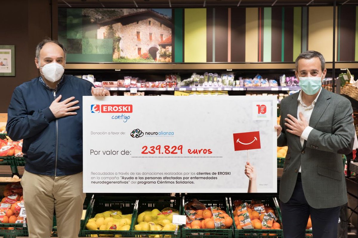 ¡¡La campaña "Céntimos Solidarios" con las  enfermedades #neurodegenerativas ha conseguido recaudar un total de 239.829€!!👏👏
Muchas gracias a <a href="/EROSKI/">EROSKI</a> y a todas las personas que habéis colaborado con este proyectos solidario! 💚
👉asem-esp.org/noticias/concl…