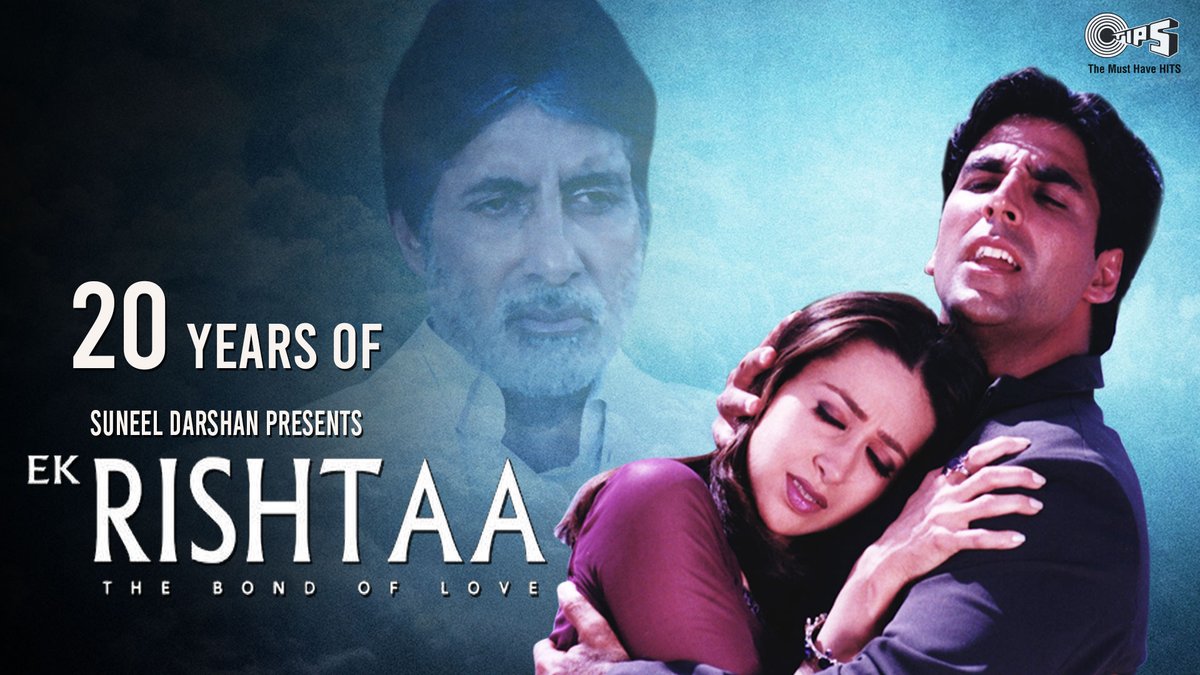 tipsofficial's tweet photo. Cherishing the bond of love called #Family... Celebrating 20 years of #EkRishta, starring @SrBachchan, @akshaykumar, #KarismaKapoor &amp; @iamjuhichawla! ❤️

Tune into the medleys by #NadeemShravan from the film: https://t.co/tPD7pkR9iB

#20YearsOfEkRishta #AmitabhBachchan https://t.co/Kv7o1alobo