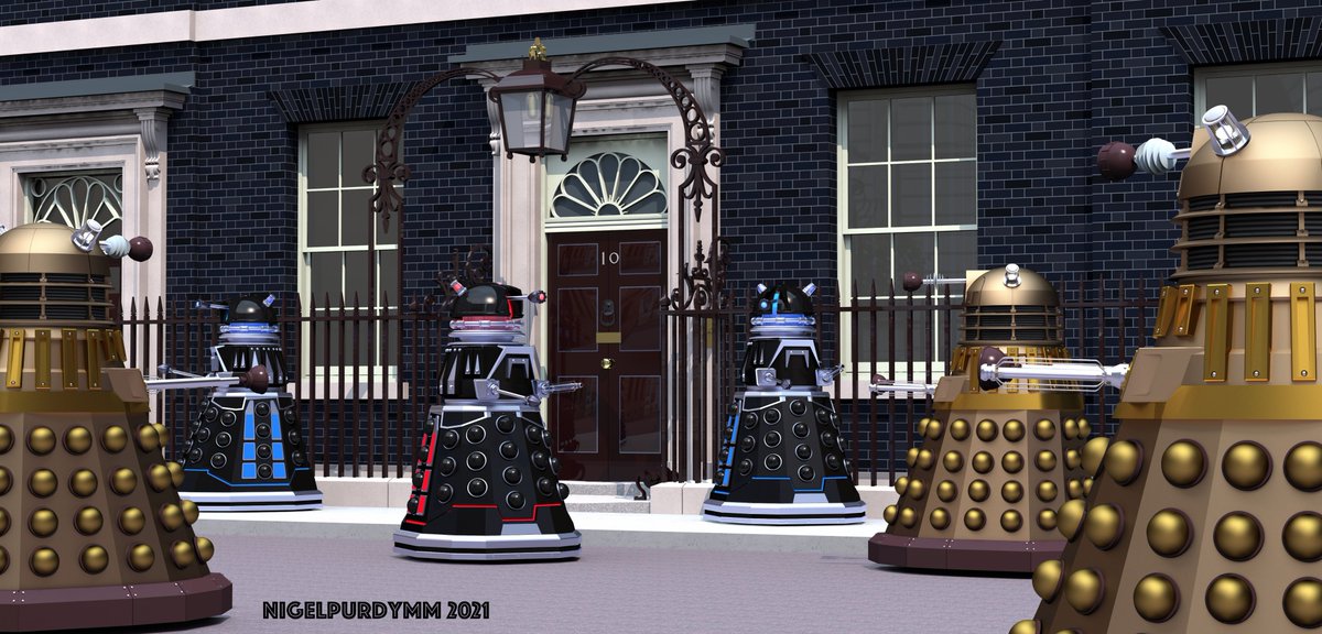 Waiting for Boris! #SkecthUpPro #Cheetah3D #Daleks #Number10DowningStreet