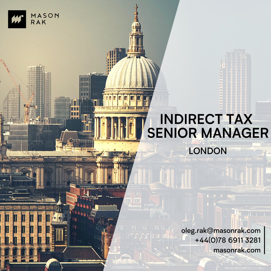 MasonRakGlobal's tweet photo. We are pleased to present a fantastic opportunity for an Indirect Tax professional to join a fast-growing financial services firm located in London. 

Contact Oleg on: +44 786 911 3281.

#Indirecttax #seniormanager #financialservices #london #taxrecruitment #taxsearch #masonrak https://t.co/ECvh3tzFtb