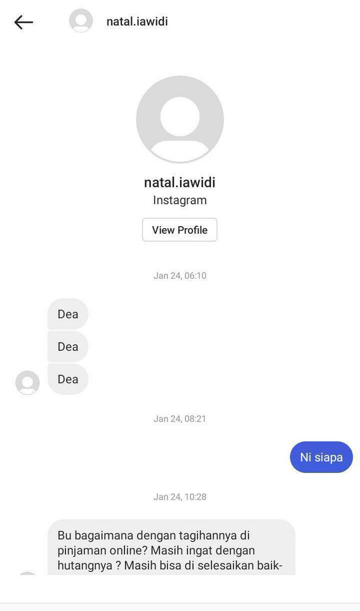pinjollaknat's tweet photo. Penagihan dc pinjol melalui sosmed IG dengan menyebarkan data dan intimidasi.
Cc: @SubditP @DivHumas_Polri @KomnasPerempuan @LBH_Jakarta @CCICPolri
#reportasspam
#cybercrime https://t.co/plUlukT0Lg