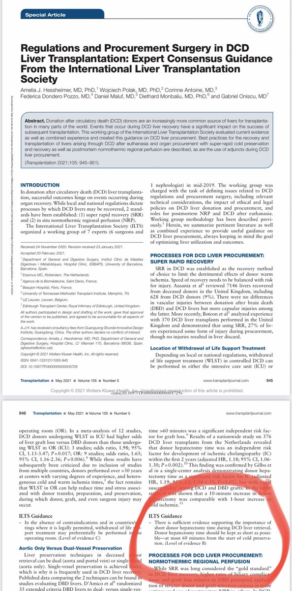 Work by LeedsNORS informs European Consensus Guidelines on DCD Liver Procurement ... our unit median hepatectomy time  for DCD liver procurement is 32 mins - what’s yours? A good performance indicator. <a href="/NORS_work_trans/">National Organ Retrieval Service</a> <a href="/BTStransplant/">BTS</a> <a href="/leeds_liver/">Leeds Liver Transplant and Hepatology</a> @LTHKidneys <a href="/Yorkshire_OTDT/">Yorkshire Organ Donation Services Team</a>
