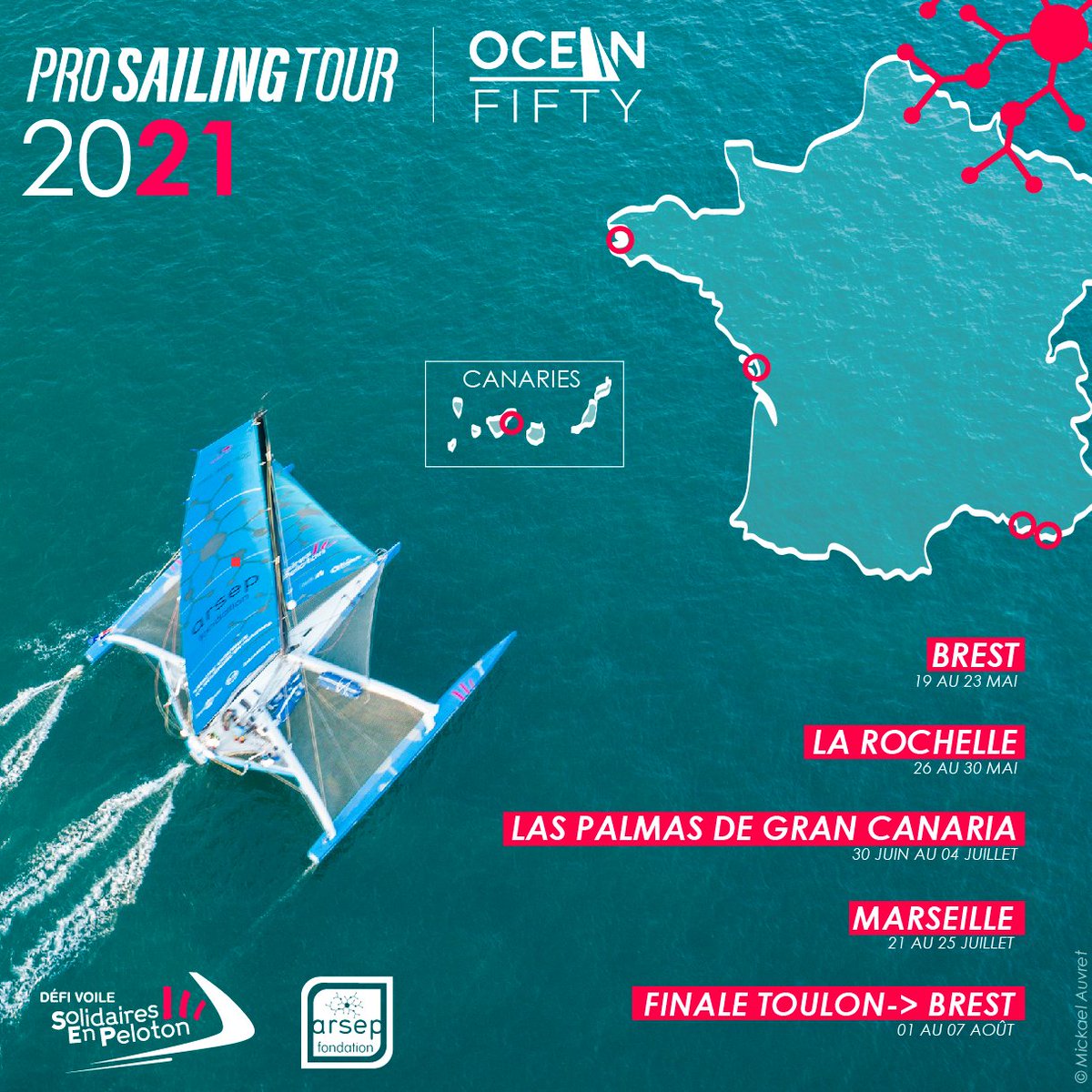 France_SEP's tweet image. ça commence demain ! Thibaut Vauchel-Camus, accompagné de Fred Duthil, Antoine Koch, Louis Viat et Antoine Joubert, prendront le départ à #Brest du tout nouveau circuit, le Pro sailing Tour, imaginé pour les #OceanFifty, feu #Multi50. 
Envoyez vos 💙 au @DefiVoileSEP !