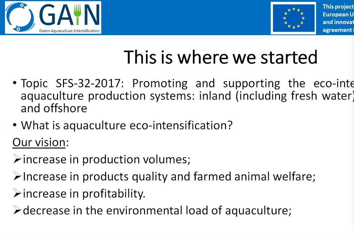 Annual meeting undergoing - it all started 3 years ago - where did it start? Shame it has to be zoom but it will be two interesting mornings! #h2020 #europeanaquaculture #ecointensification #bluegrowth #sustainable