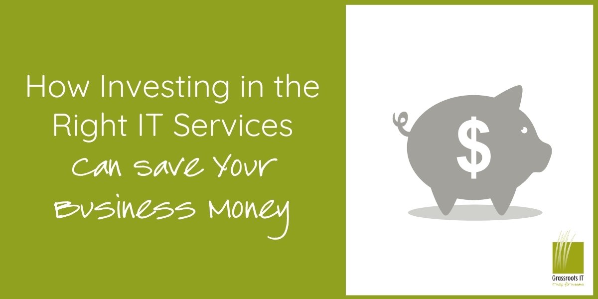 GrassrootsIT's tweet photo. "IT Investment" doesn't sound cheap, does it? But, did you know that spending your budget on the right IT services can actually save you money? #IT #business #ITInvestment >>https://t.co/hmCjRNrjG1 https://t.co/4PJbuUOjPC