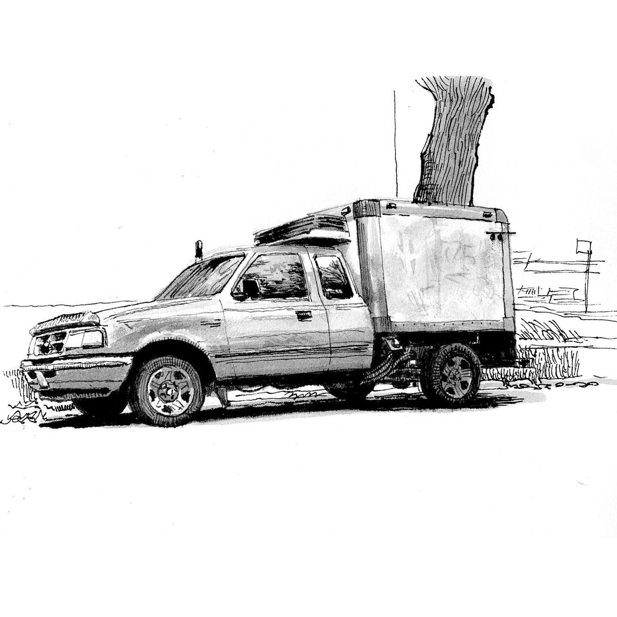 Folks, it's real simple. I see a truck, I sketch it. 