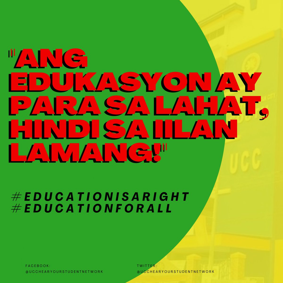 ucchysnetwork's tweet photo. Ito ang mga Key Demands ng UCC Hear Your Students Network! Nakapaloob dito ang kagyat na kahilingan ng nga estudyante ng University of Caloocan City at maki-isa sa laban ng bawat nais makapag-aral sa loob ng pamantasan. https://t.co/xcbL27X8hg