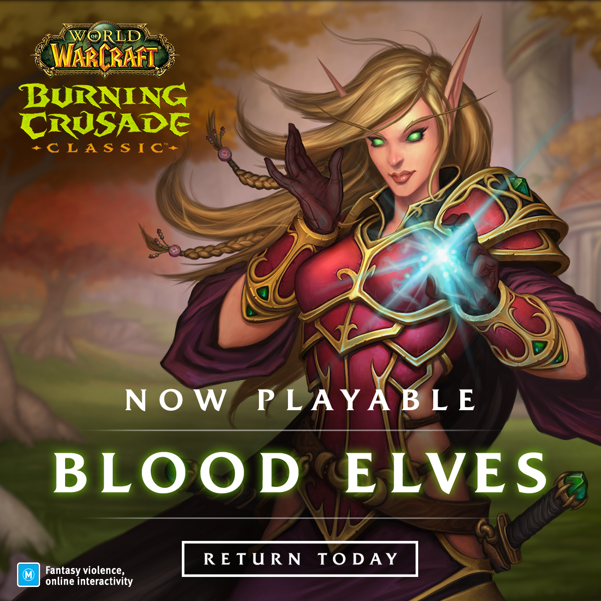 Warcraft's tweet photo. Prepare for Outland as a Blood Elf and Draenei Now!
