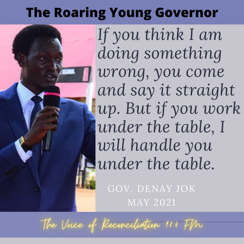 RadioVorBor's tweet photo. "You work under the table, I handled you under the table", Jonglei Governor Denay warns. https://t.co/6PAQ4BLG1u