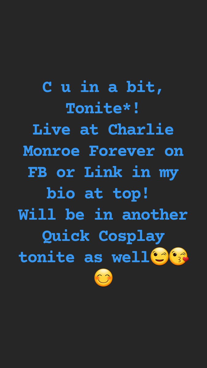 CharlieMForever's tweet photo. See u again tonite Live! In another Quick Cosplay Livestream Gaming info in post! Xx https://t.co/59mNKFzodj