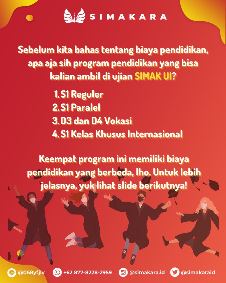 simakaraid's tweet image. BERAPA SIH, BIAYA KULIAH DI UI??

Halo, pejuang SIMAK UI!.

Emang iya biaya kuliah di UI semahal itu? Sebenarnya nggak juga kok. Simak infografis kali ini ya, biar kamu tahu estimasi biaya kuliah setiap program di UI.

#UniversitasIndonesia
#SIMAKUI2021
#SIMAKUI
#jalurmandiri