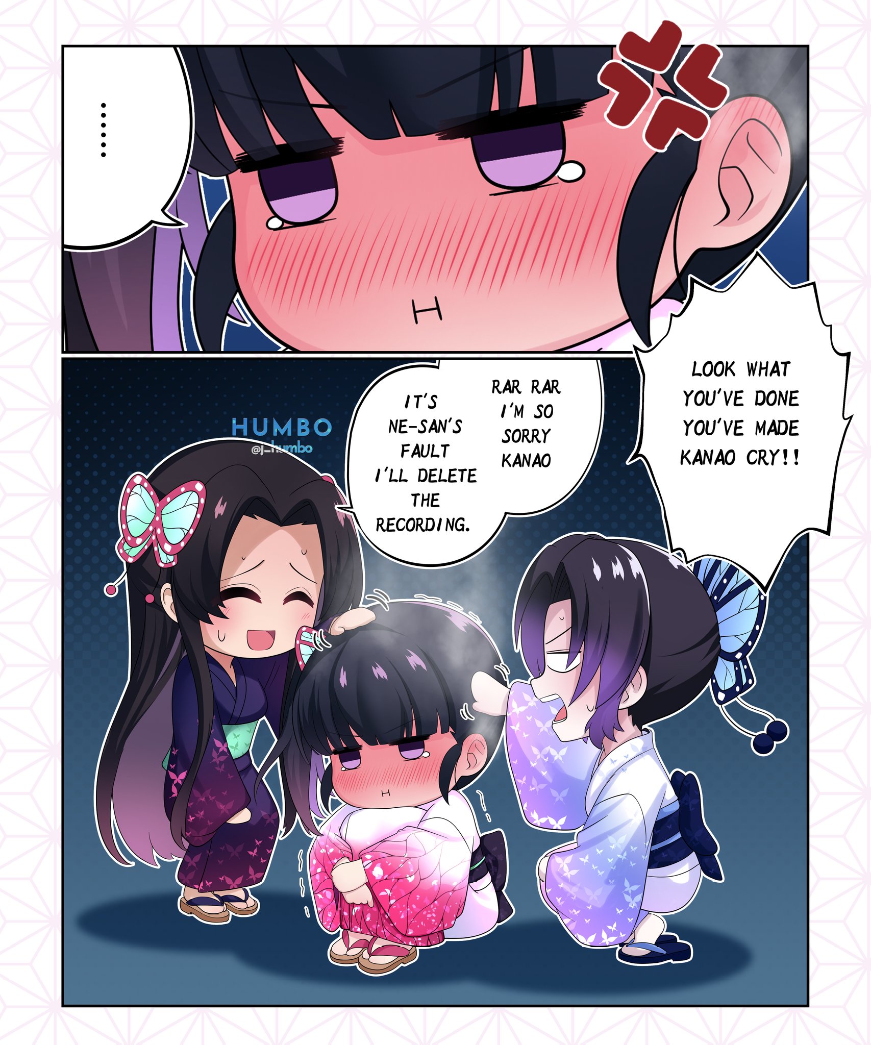 鬼滅　おすそ分け　おすそわけ　ポスカ　しのぶ　カナヲ　カナエ　カナヱ Shinobu teaches Kanawo how to eat rice, especially how to