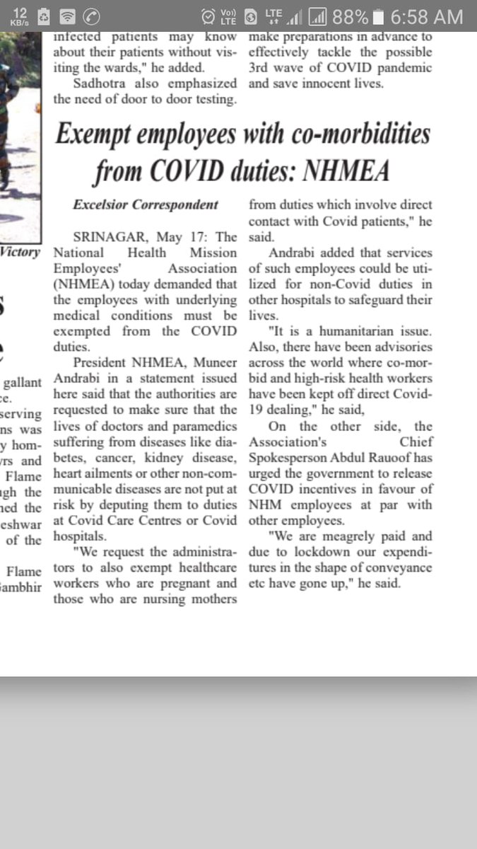 Exempt comorbid, pregnant health workers from Covid duties: NHMEA
Seeks Covid incentives for NHM staff