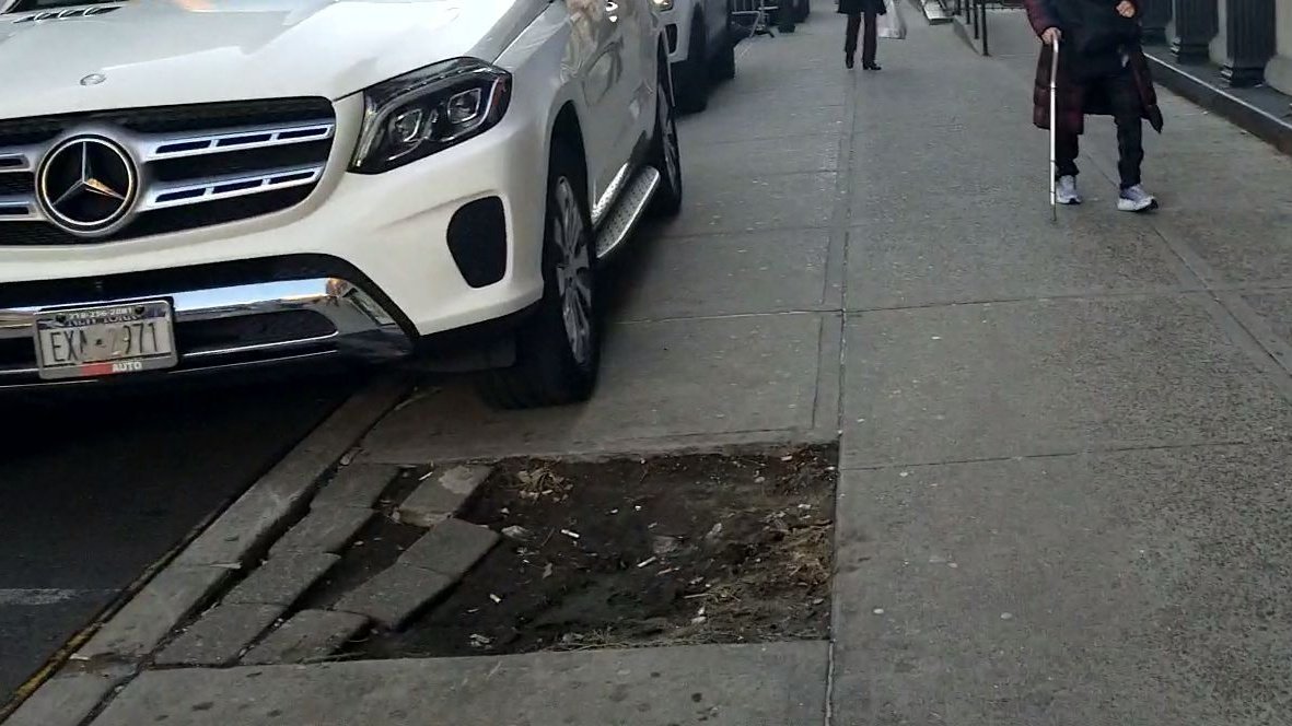 Photo of car in the street with license plate EXN 2971 in New York