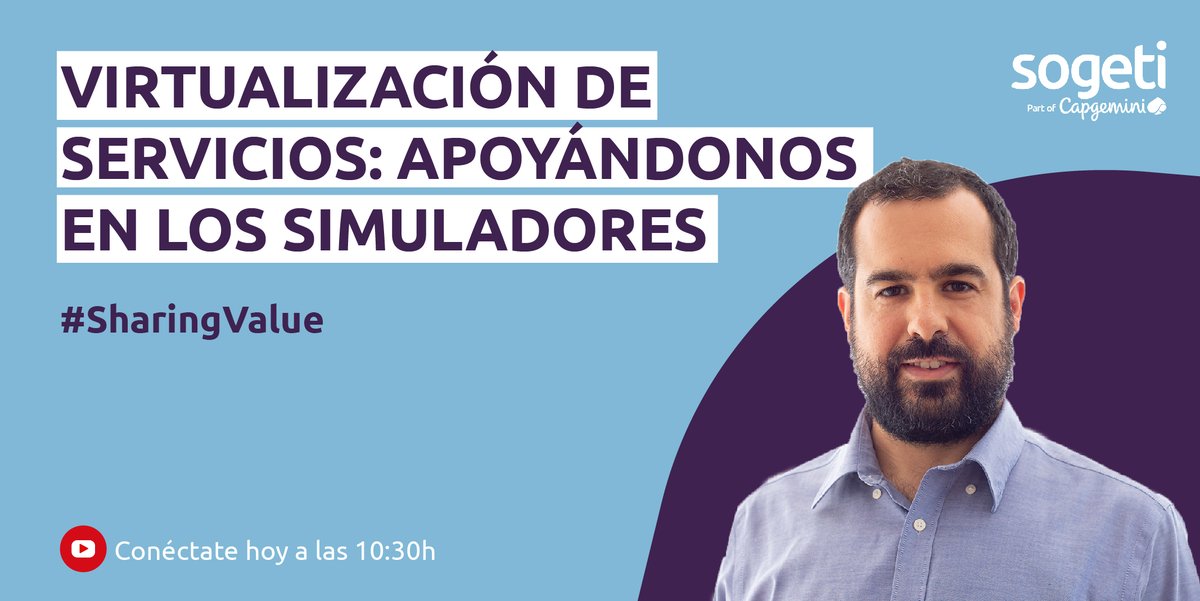 SogetiSpain's tweet image. Sobre simuladores y virtualización de servicios hablaremos en 15´en nuestro canal de YouTube📺 bit.ly/2RPU3Yo
Si es tu momento &quot;coffee break&quot; ☕  y quieres conocer más sobre este tema, ¡no te pierdas este #SharingValue!
#SogetiValueMakers