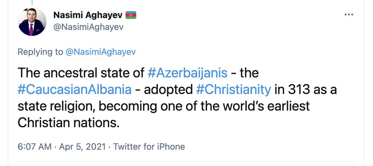 Globalcitizn1's tweet photo. And now azeris are claiming to be the oldest Christian nation 😭😭 https://t.co/14Trb6lojT