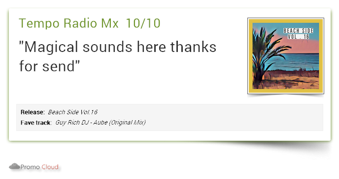 Tempo Radio Mx supports: <a href="/guyrichdj/">Guy Rich</a> - Aube (Original Mix) 10/10 #newrelease pcl.la/19CFU0