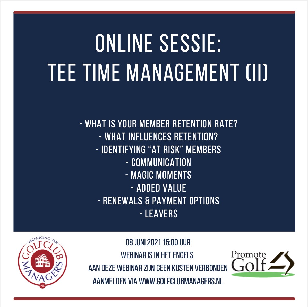 Aanmelden via: golfclubmanagers.nl <a href="/NGF_/">NGF</a> <a href="/PromotingGolf/">Promote Golf</a> <a href="/GolfersMagazine/">golfersmagazine</a>