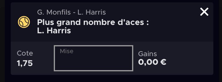 TenPronos's tweet image. #ATP LYON 🎾

Petit prono ace du jour :

~ L.HARRIS inscrit plus d’âge que Monfils (1.75) ➡️ 2u 💥

GL a tous, ❤️ &amp;amp; ♻️ pour la suite !