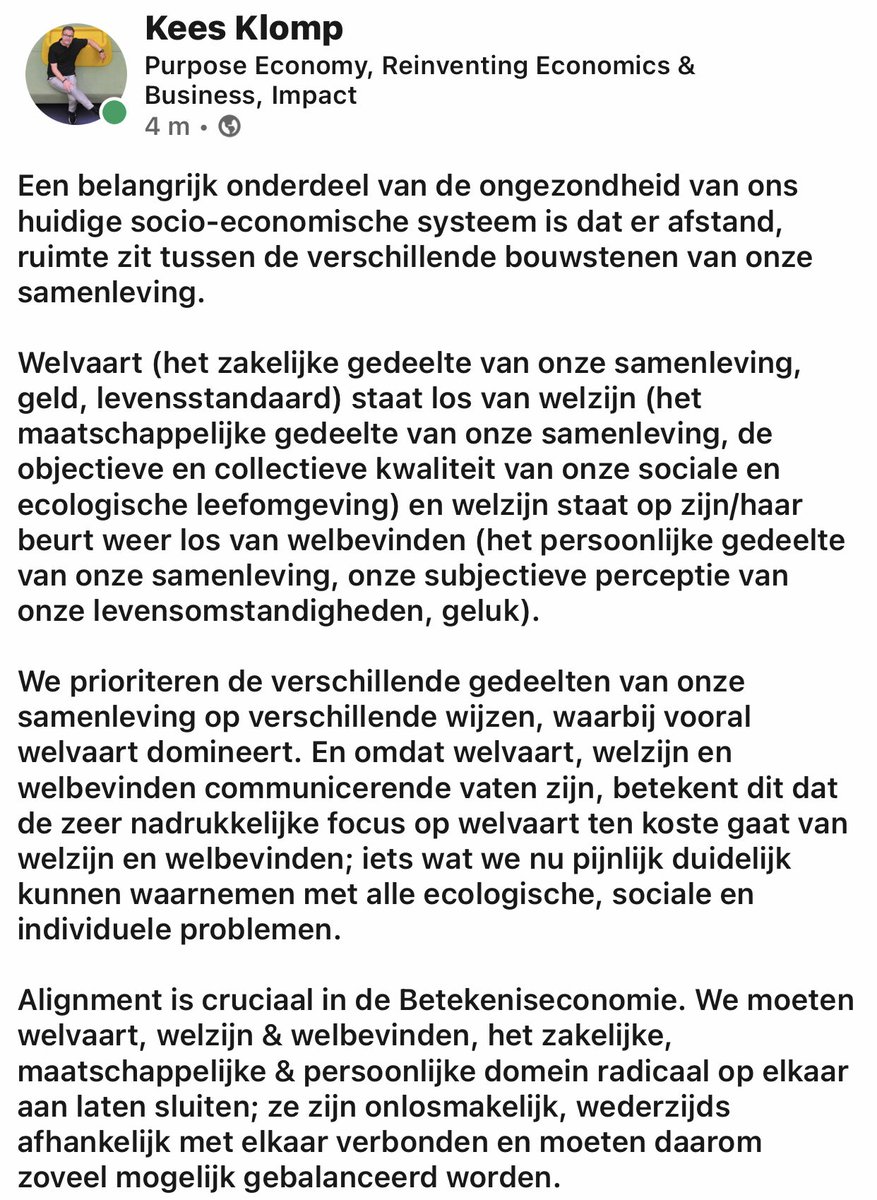kees_klomp_'s tweet photo. Alignment. De kunst van het balanceren in de #Betekeniseconomie 👇 https://t.co/5euAooruoh