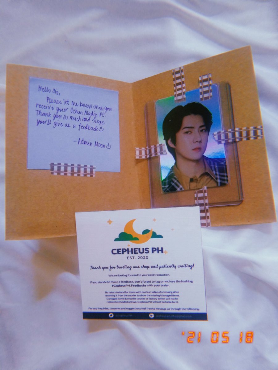 wansehun94's tweet image. 🦋 05/18/21

thank you so much @CepheusPH! nakauwi na po sehun aladin pob 🤍 sobrang safe po ng pagkakapack and ang bait din ng admin! thank you so much po ulit! 💗 #CepheusPH_Feedbacks