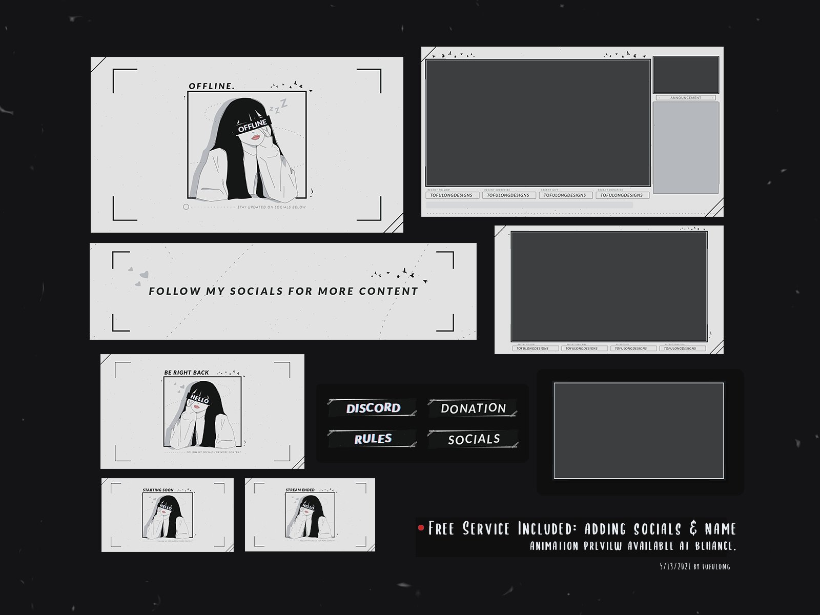 Twitch Panel / Anime / Dark / Glitch / Twitch Profile Panels / 