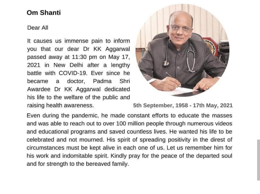 RommydeoW's tweet photo. Rip #Dr. #KKAggarwal #OmShanti @SonuSood @peeku79 @narendramodi @urstrulyMahesh @JM_Scindia @actor_shaan @ChandanDeo20 https://t.co/mHP7sE2pkE