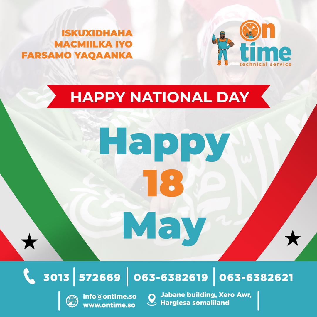 Ontimesomalilan's tweet photo. Happy 18 May
#Somalilandis30
#Independence_day https://t.co/qdtufei3wt