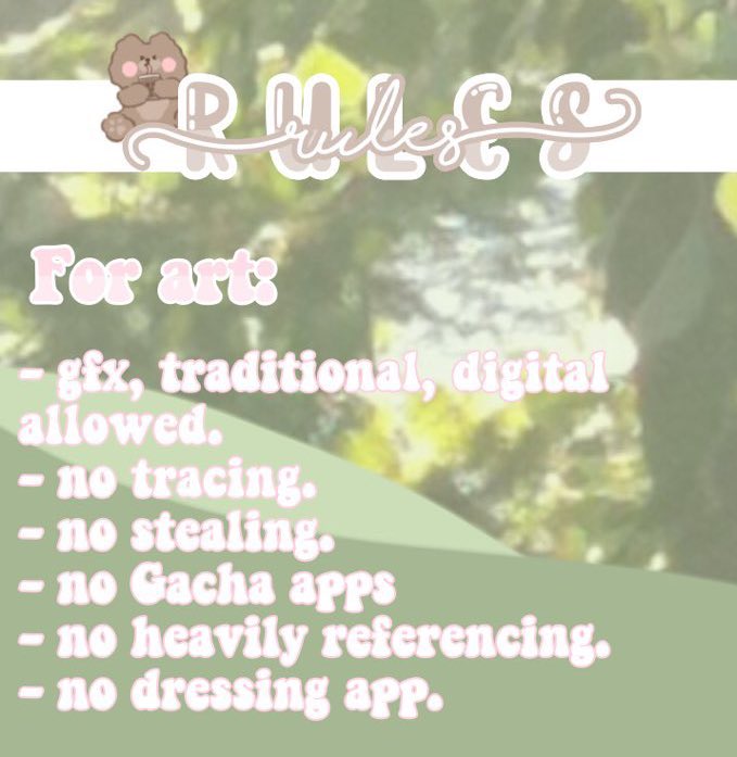 joongk1ve's tweet photo. 🌸GREENY’S ART CONTEST 2🌸

Rules in image below

All details, references, oc’s, prizes will be in THREAD. Dm me if u have questions :)

rt’s and tagging artists who might be interested are highly appreciated! 

Use #igreencupquakeAC2 when submitting ur art 🍓 https://t.co/dBSOJCh5tV