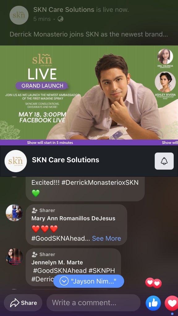Mega_Amihan's tweet photo. @skn_ph FB page Live now!!!
#DerrickMonasterioxSKN https://t.co/3fe0KLPyOk