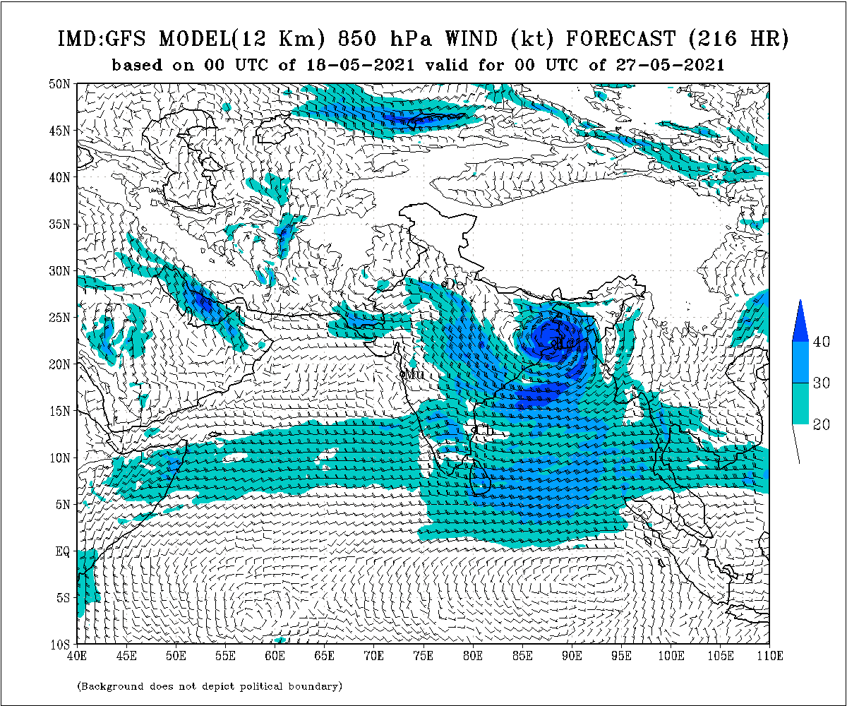 praddy06's tweet photo. With low / cyclone in North Bay, it is activating monsoon winds other side in Arabian sea. 

We going to see early monsoon onset by 26/27 May in Kerala.  Cross equatorial 850 hpa winds reaching 20 knots and depth of westerlies seen in 600 hpa too.

June 1st week nothing is seen. https://t.co/cm99QCFTqi