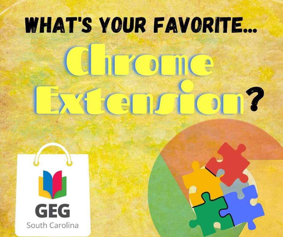 SCarolinaGEG's tweet photo. Share out! 
What are your favorite Chrome Extensions?
They can be teaching related or for productivity! List below and let's see if we can find some new favorites. https://t.co/sI7N5hPlfw