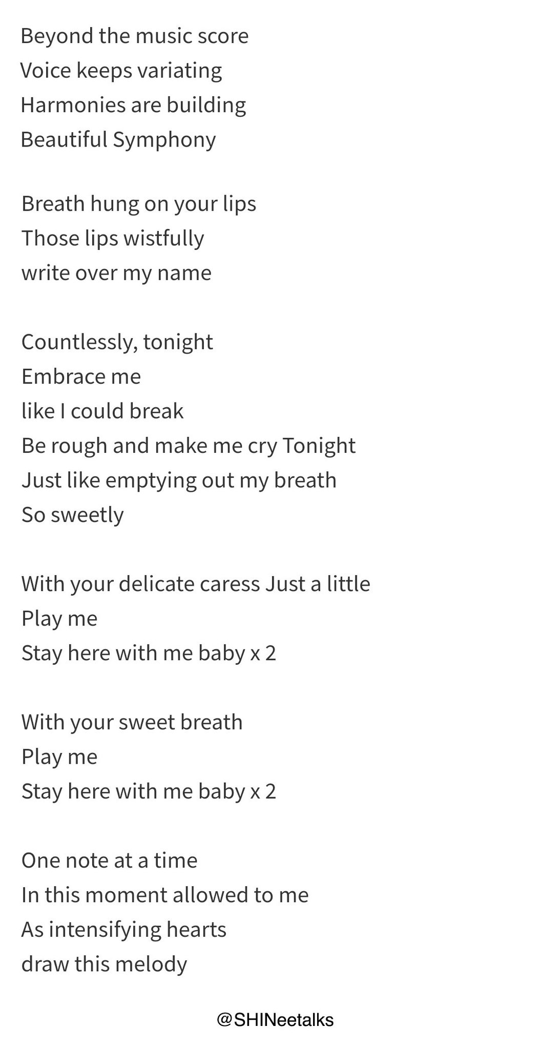 SHINeeTalks on Twitter "[ENG lyrics] Strings by TAEMIN Please cherish