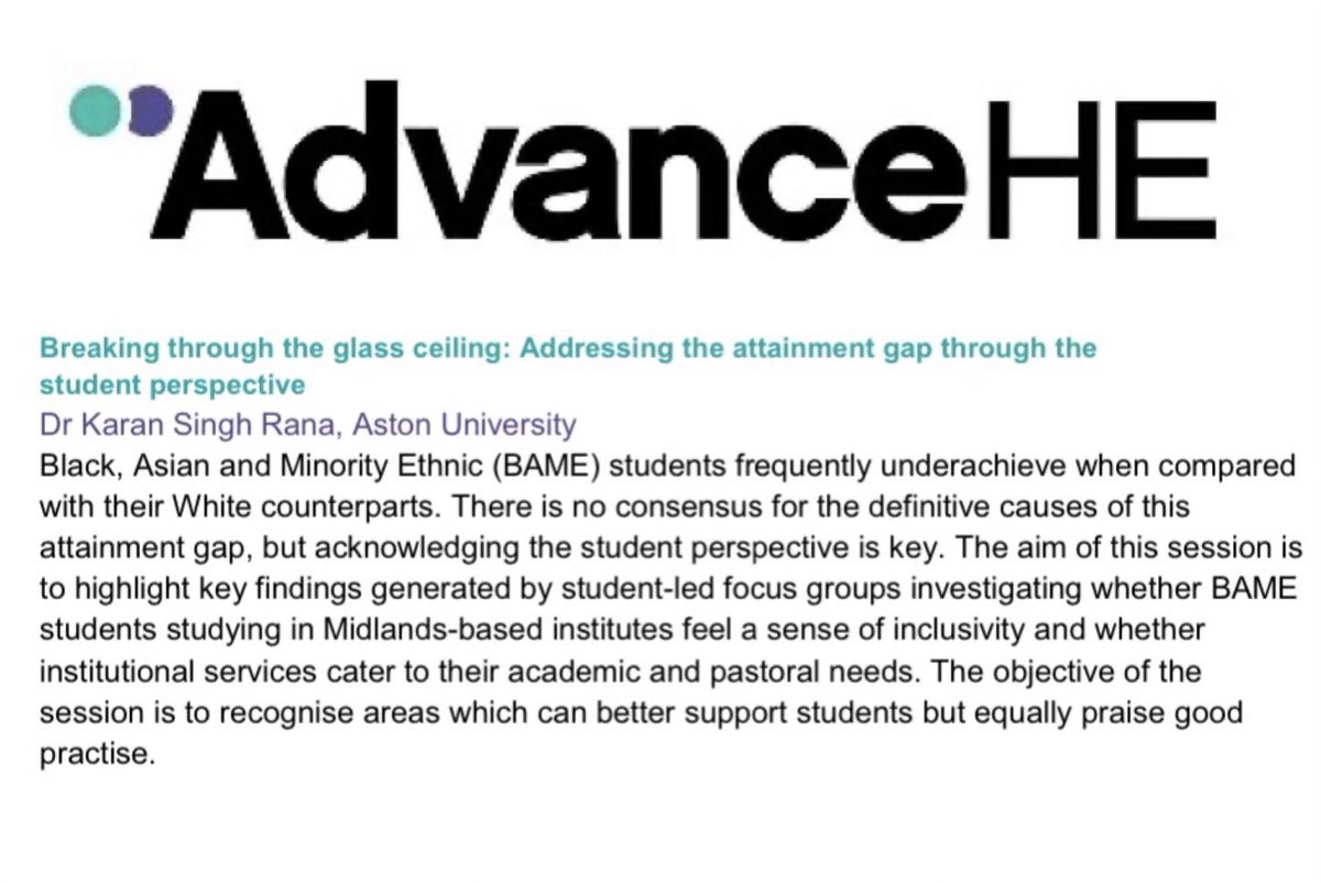 Delighted to have my work accepted at  the Teaching and Learning Conference 2021. A small step towards mitigating attainment disparity. @AdvanceHE @AstonUniversity #equality #Diversity #attainmentgap #TLConf21