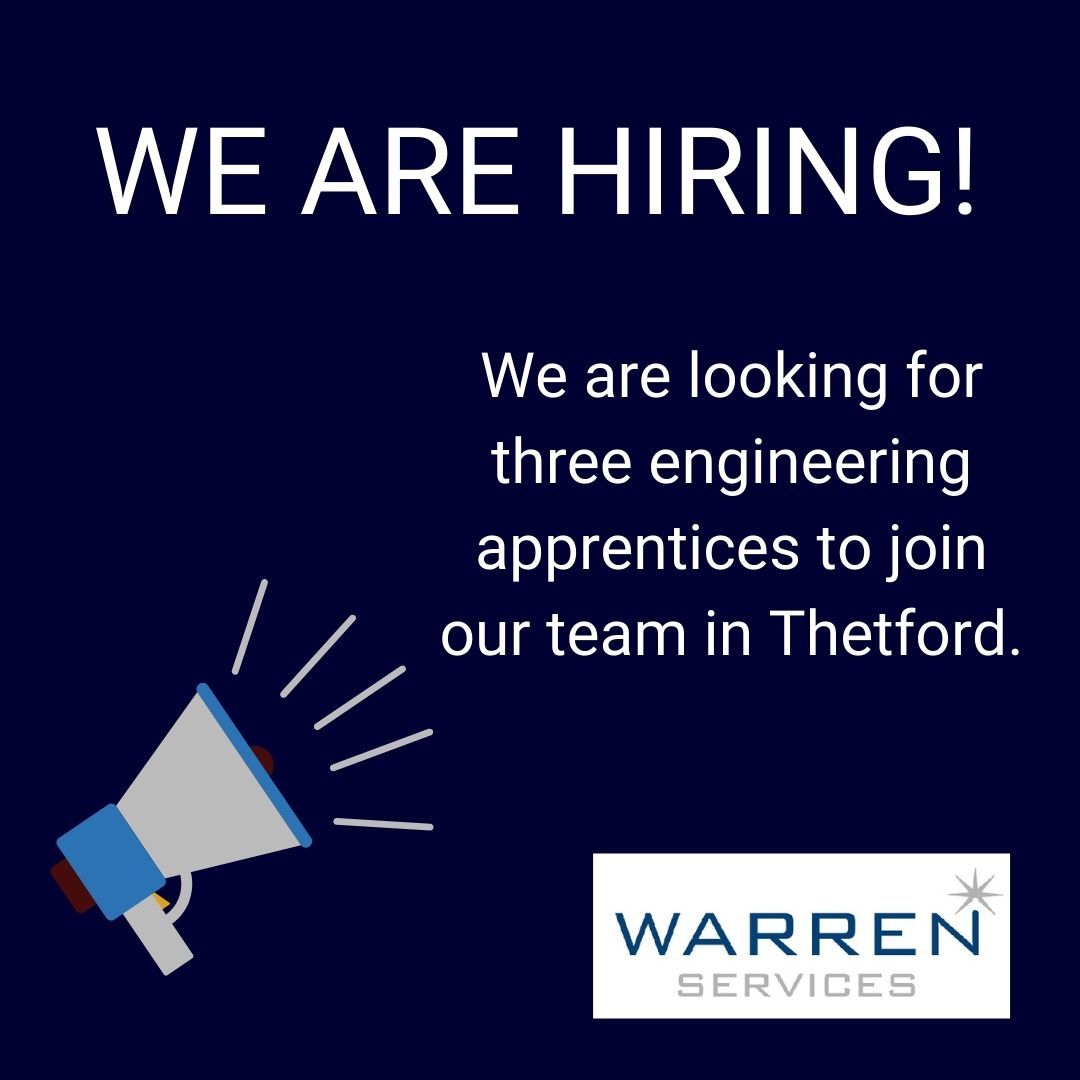 willbridgman's tweet photo. We are looking for 3 engineering apprentices.

We are willing to take on either Level 3 or Level 4 Engineering apprentices depending on prior experience and qualifications.

Please apply with a cover letter to recruitment@warrenservices.co.uk. Closing date Friday 4th June 2021. https://t.co/71Caa0LRe4