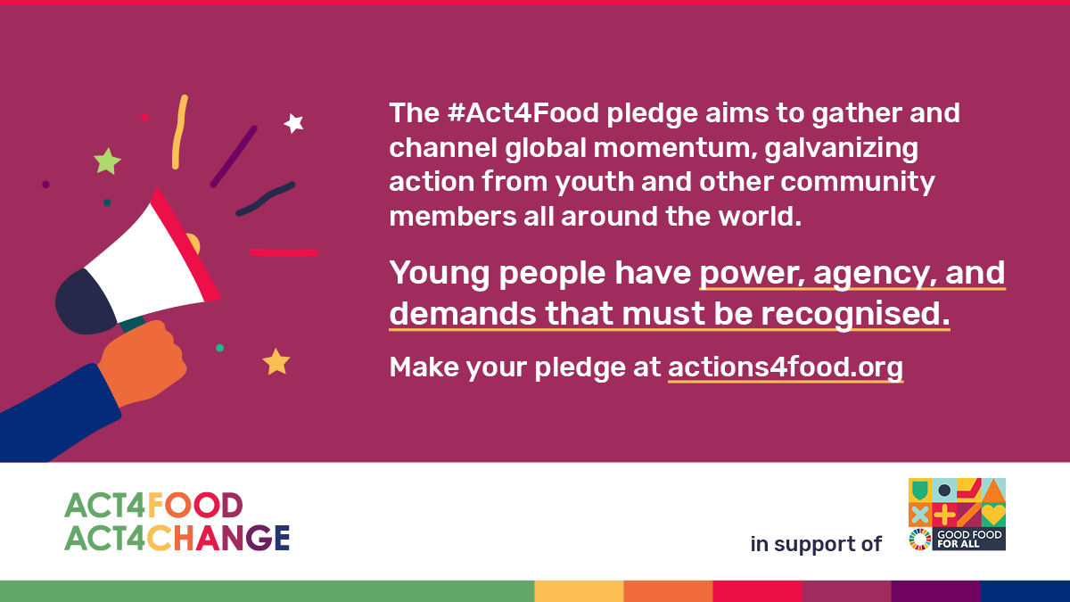 I pledged to contribute to food system change, helping to defeat hunger, support sustainable healthy diets, animals, biodiversity and our planet. 
Make your pledge now actions4food.org #ACT4FOOD #ACT4CHANGE