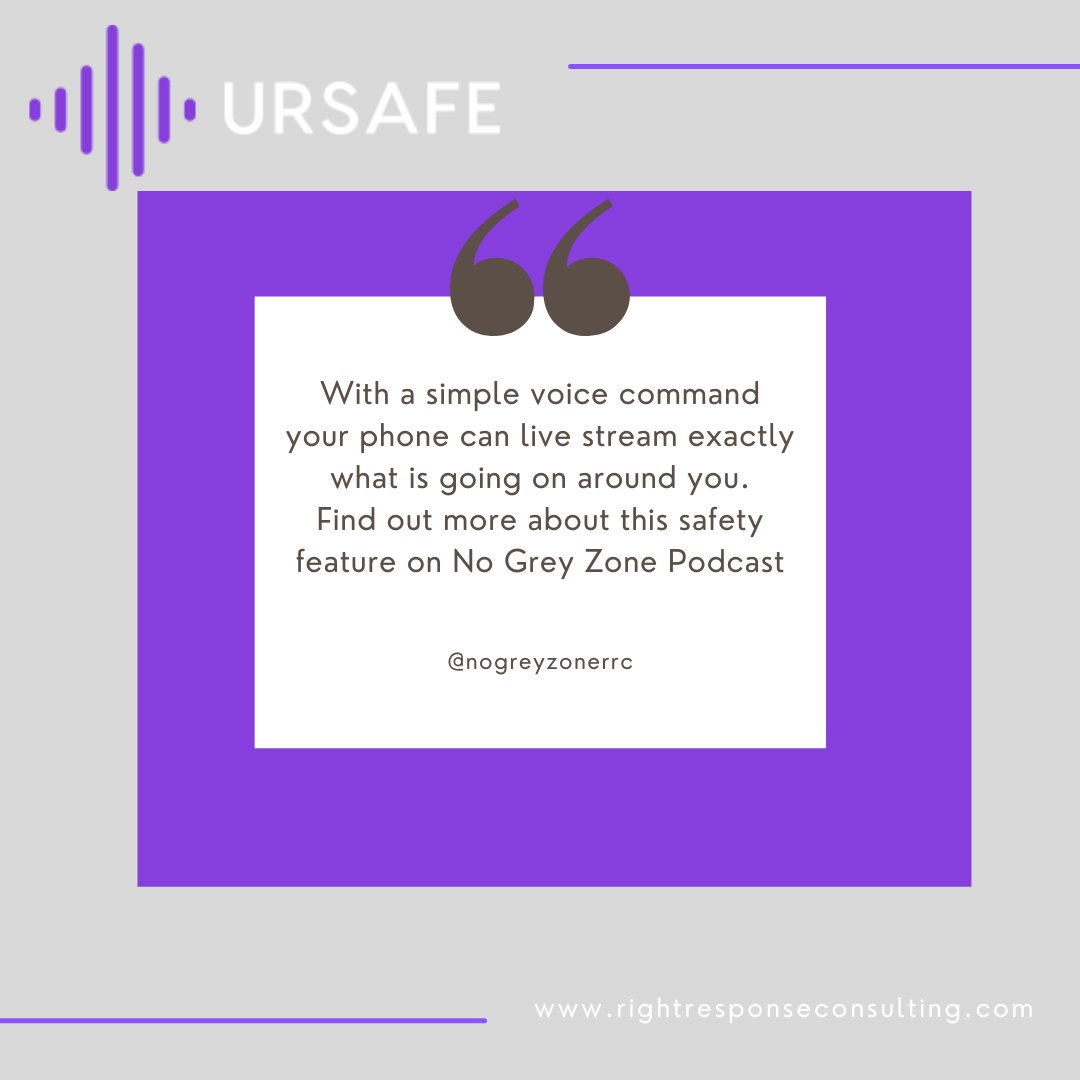 NoGreyZoneRRC's tweet photo. We  loved learning about the @ursafe_app  and all the ways it can help people across the world from traveling alone to intimate partner violence in the home.  Learn more about this app on #nogreyzonepodcast at: https://t.co/xh84UOOkfd https://t.co/TTcUN5Dn5g