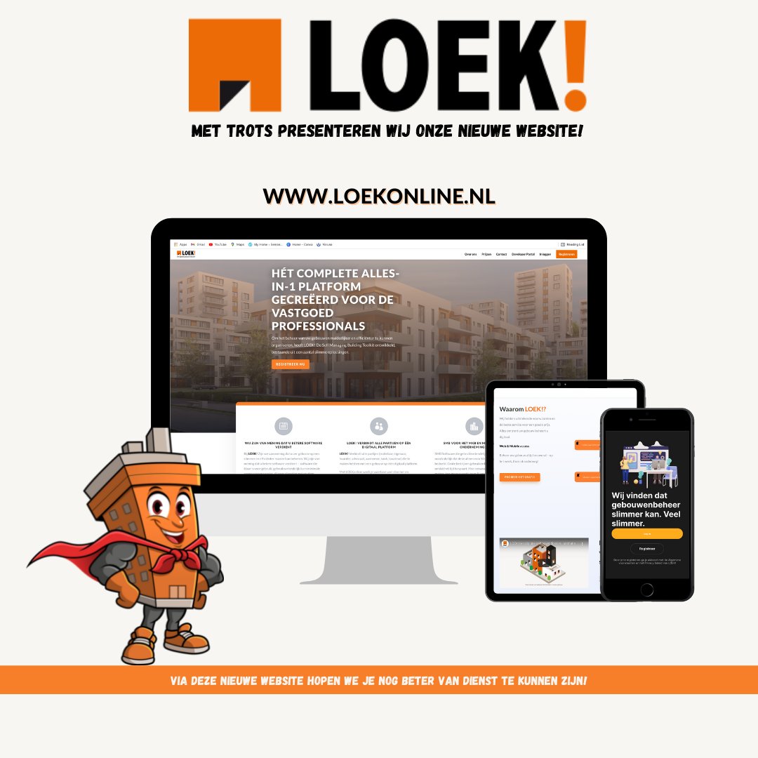 Met trots presenteren wij onze nieuwe #website!

Na weken van voorbereiden, lanceren wij vandaag onze nieuwe website.

Een frisse en overzichtelijke website met nuttige informatie die op ieder gangbaar apparaat goed te bekijken is.   

loekonline.nl

#vastgoed #SMB