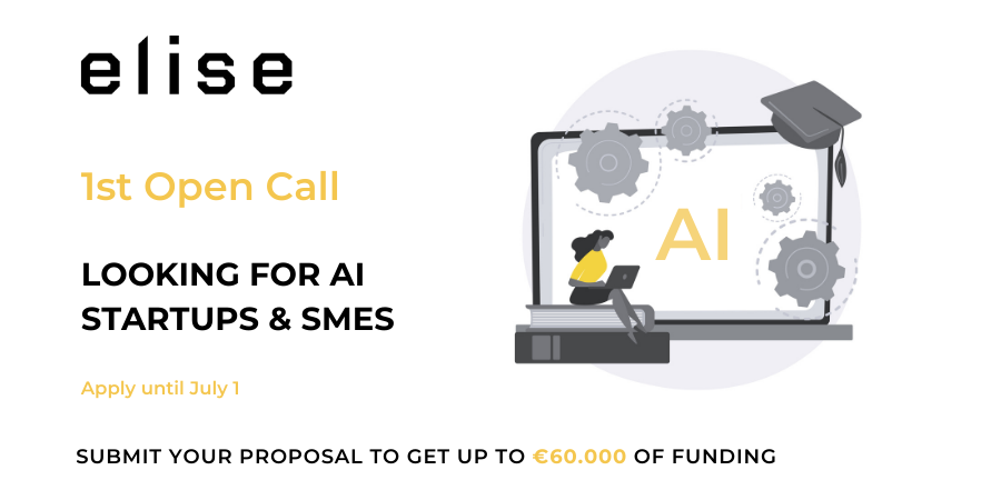 Are you an Innovative Startup or SME that wants to develop Artificial Intelligence solutions for the industry or society? Apply to the #ELISE and get up to €60K to develop #AI #MachineLearning applications. 👉elise.fundingbox.com ELISE is a network of AI research hubs