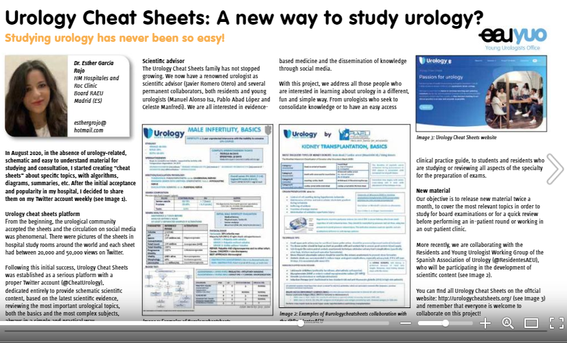 Proud to read about  @rojo_esther and @CheatUrology on the last edition of European Urology Today! 

Congratulations to all the team for the growing success: @ManfrediCeleste, @ManuelAlonsoUro
 and @dr_romero_otero

EUT 2/2021 fully available for free at: issuu.com/uroweb/docs/eu…