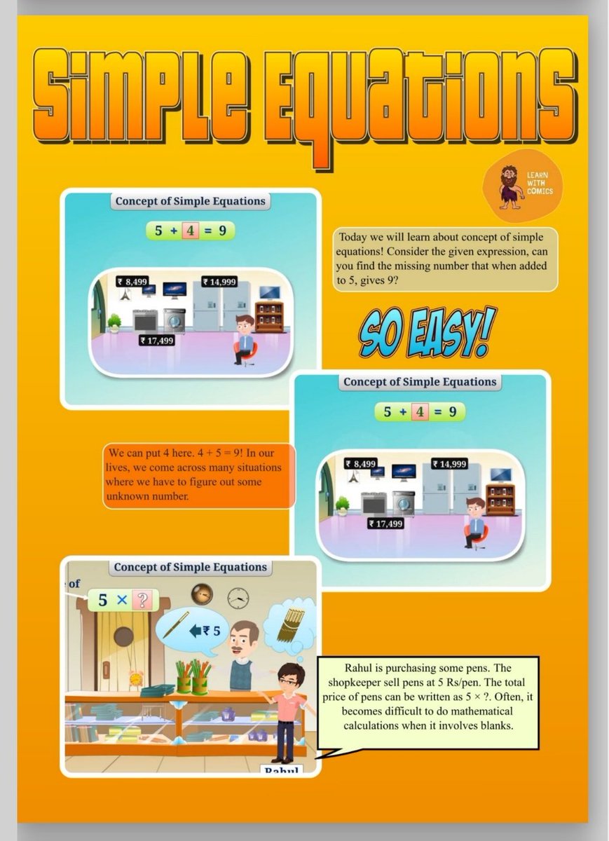 learnwithcomics's tweet photo. Hey, #younglings! Do you wish to know the #concepts of #simple #equations.Here you go and try our new #comics at https://t.co/oyXTplcS0I
https://t.co/4ft9aIo4Fz
@TPlus_tweets
@teachersofindia
@teachertalkies
#equations
#maths
#mathematics
#education
#edutwitter
#mathsequation https://t.co/hP4sEMwRjv