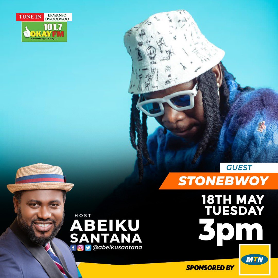 AbeikuSantana's tweet photo. Our Biggest Inspiration to The World π #1gad #bhim @stonebwoyb #stonebwoy
Join the our Conversation on @okay101.7fm #blessdamic courtesy @mtnghana #abeikusantana #mrtourism #brandambassador #brandinfluencer #inspire #lead #goals #accra #ghana #radiopersonality https://t.co/ip9tFeQoSE
