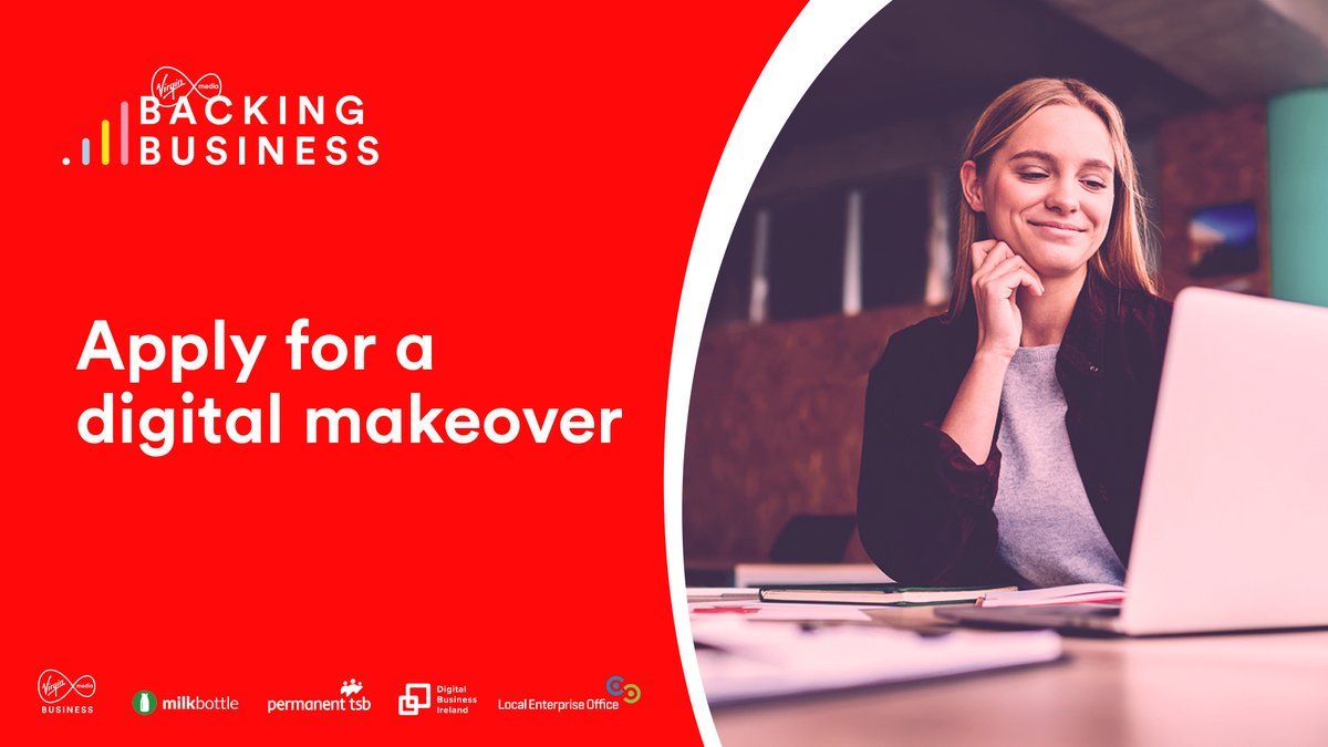 Virgin Media Business Ireland (@vmbusinessie) on Twitter photo Last chance for Munster businesses to apply for a digital makeover! It's easy and there are no entry fees 👉bit.ly/3l3lD0A Any SMEs can apply but be quick, applications close tonight.
In collaboration with <a href="/DigitalIre/">Digital Business Ireland (DBI)</a> <a href="/milkbottlelabs/">Milk Bottle Labs🥛</a> @permanenttsb <a href="/Loc_Enterprise/">LocalEnterprise.ie</a> Last chance for Munster businesses to apply for a digital makeover! It's easy and there are no entry fees 👉bit.ly/3l3lD0A Any SMEs can apply but be quick, applications close tonight.
In collaboration with <a href="/DigitalIre/">Digital Business Ireland (DBI)</a> <a href="/milkbottlelabs/">Milk Bottle Labs🥛</a> @permanenttsb <a href="/Loc_Enterprise/">LocalEnterprise.ie</a>