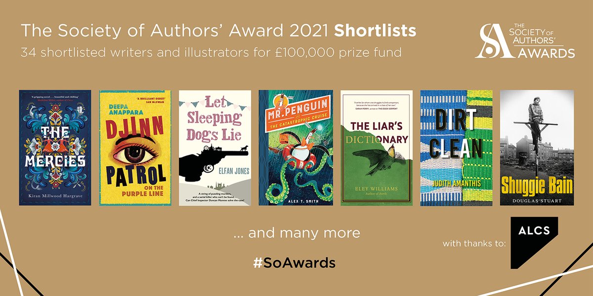 DRUM ROLL PLEASE... 🥁 

Introducing the shortlists for the 2021 Society of Authors’ Award, with support from <a href="/ALCS_UK/">ALCS</a>. 

34 writers and illustrators to share an awards fund of over £100,000. Congratulations to all!

societyofauthors.org/News/News/2021… #SoAwards #SoAwards21