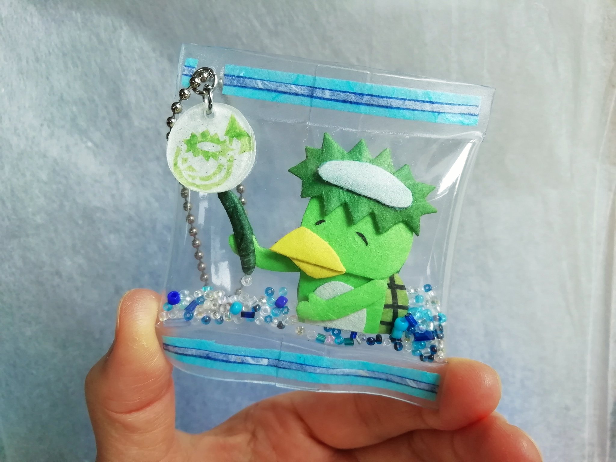 MELOGAPPA カッパくんぬいぐるみキーホルダー 受注生産】カッパくんぬいぐるみキーホルダー with やおパT