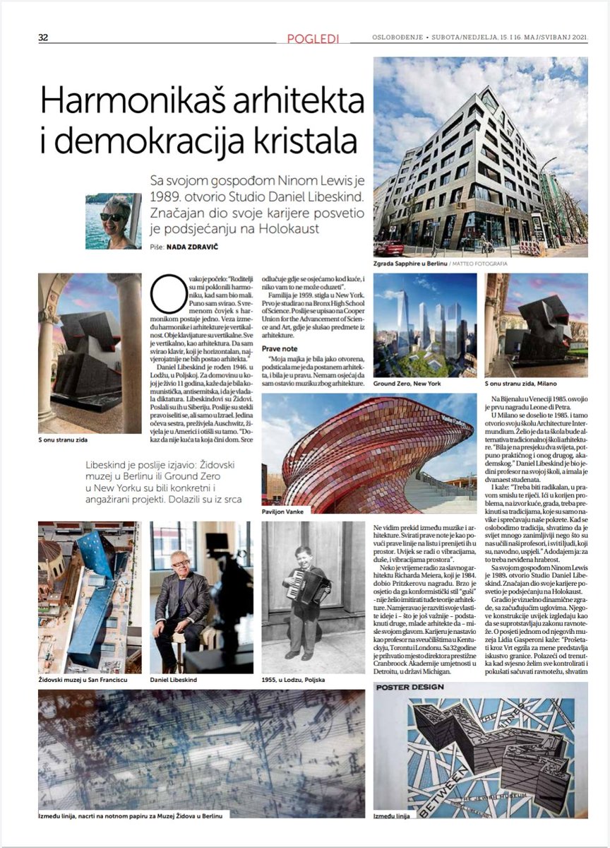 nadazdravic's tweet image. #DanielLibeskind, 
#accordéoniste &amp;amp; #architecte, 
#démocratie du #cristal
#Oslobođenje #Sarajevo